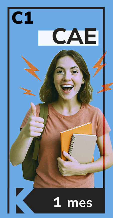 Estudiante joven sonriente preparado para el examen Cambridge CAE tras un curso intensivo de verano de 4 semanas en Key Lessons School of English
